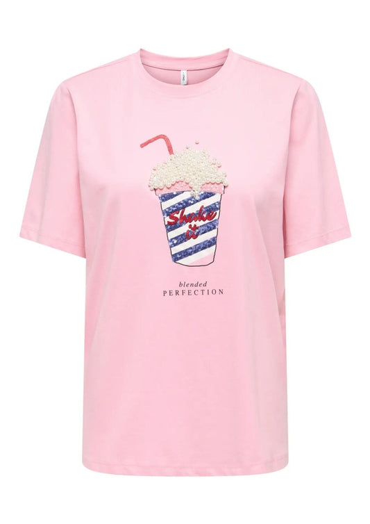 Only - Women's Burst Pink T-Shirt