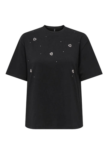 Only Women's Black High-Waist T-Shirt