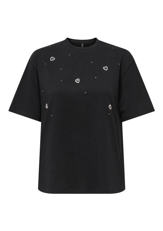 Only Women's Black High-Waist T-Shirt