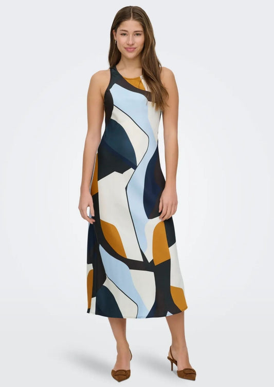 Only - Women's Chigo Blue Patterned Dress