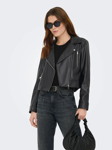 Only Women's Biker Jacket Black Onlcarmen