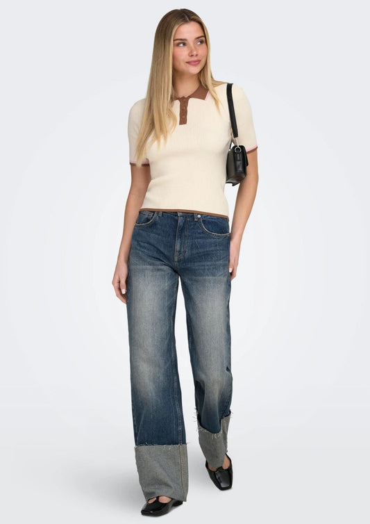 Only - Women's Polo Shirt Meddi Grey Birch
