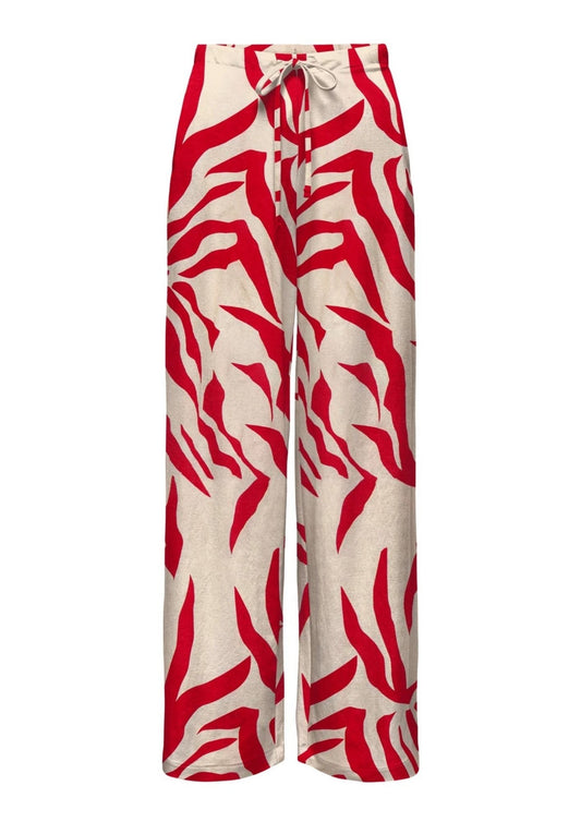 Only - Women's Trousers Sakura White and Red
