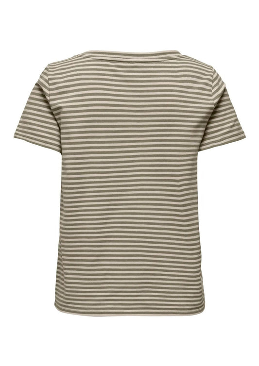 Only T-Shirt Donna Venus Verde e Grigio Betulla