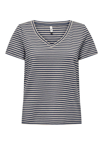 Only Women's T-Shirt Venus Blue and Birch Grey