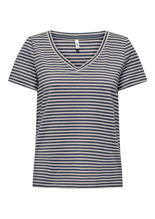 Only Women's T-Shirt Venus Blue and Birch Grey