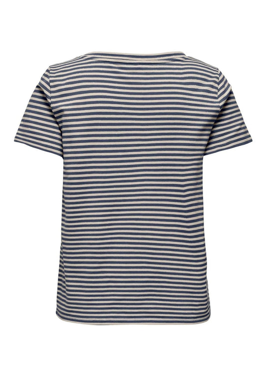 Only T-Shirt Donna Venus Blu E Grigio Betulla