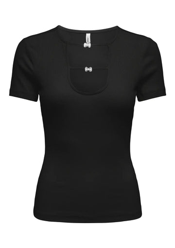 Only - Women's Black Rhinestone T-shirt