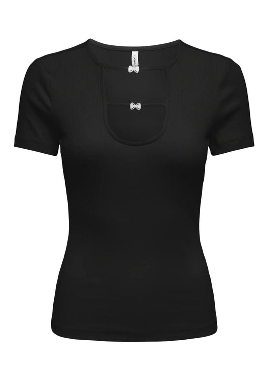 Only - Women's Black Rhinestone T-shirt