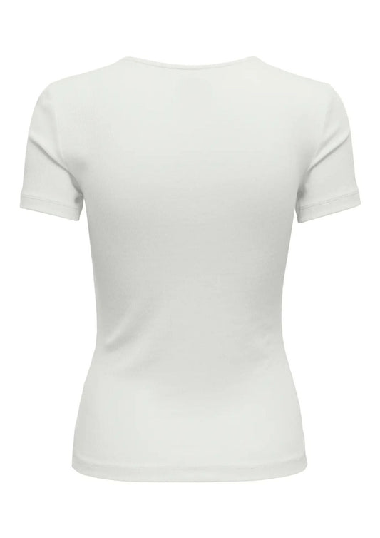 Only - Maglietta Donna Cloud Dancer Rhinestone