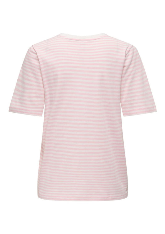 Only Women's Happy T-Shirt White and Pink