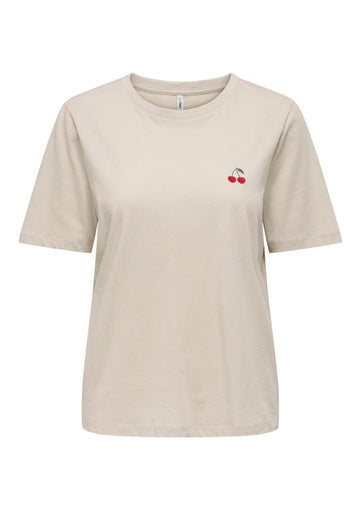 Only - Women's T-Shirt Happy Oatmeal Grey