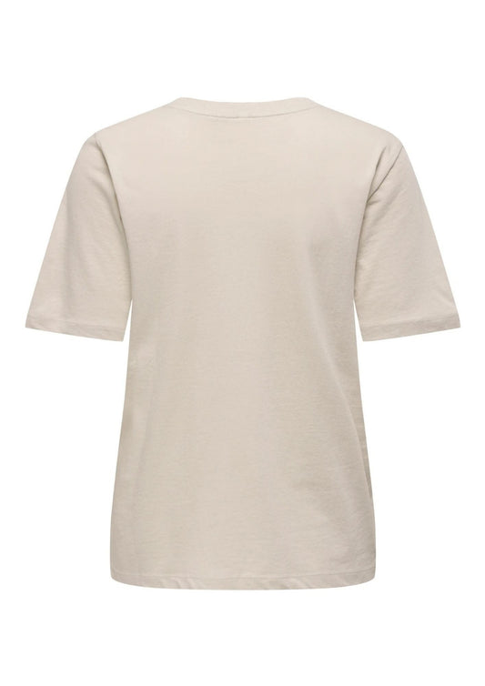 Only - Women's T-Shirt Happy Oatmeal Grey
