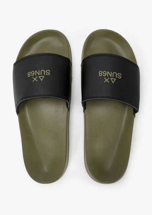 Sun68 - Men's Military Green Slides
