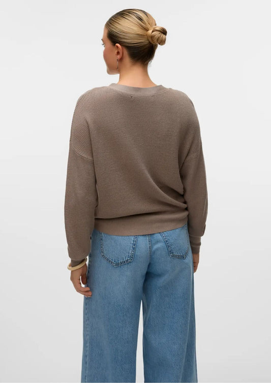 Vero Moda - Women's Newlexsun Grey Cardigan
