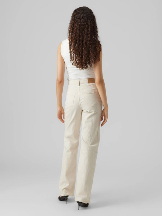 Vero Moda Jeans Donna Wide Fit Ecru VMTessa