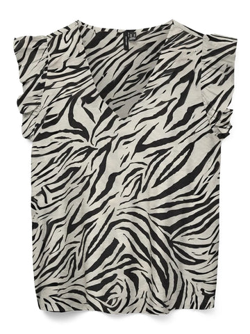 Vero Moda Women's Top Josie Light Grey Bina Print