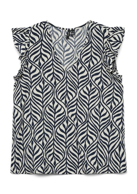 Vero Moda - Blusa Donna Josie Grigio ChiaroStampa Geometrica