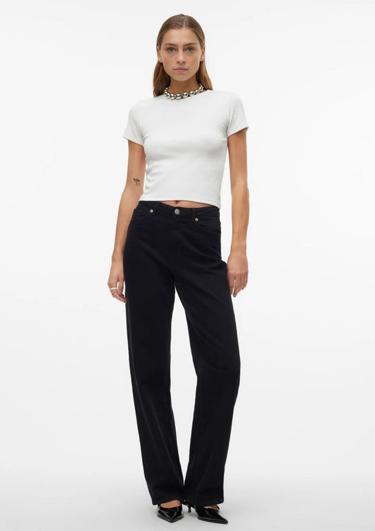 Vero Moda - T-Shirt Donna Chloe Marrone Bianco