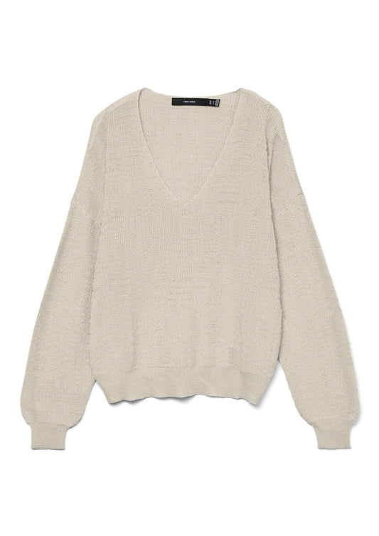 Vero Moda - Pullover Donna Newlexsunshine Grigio Betulla