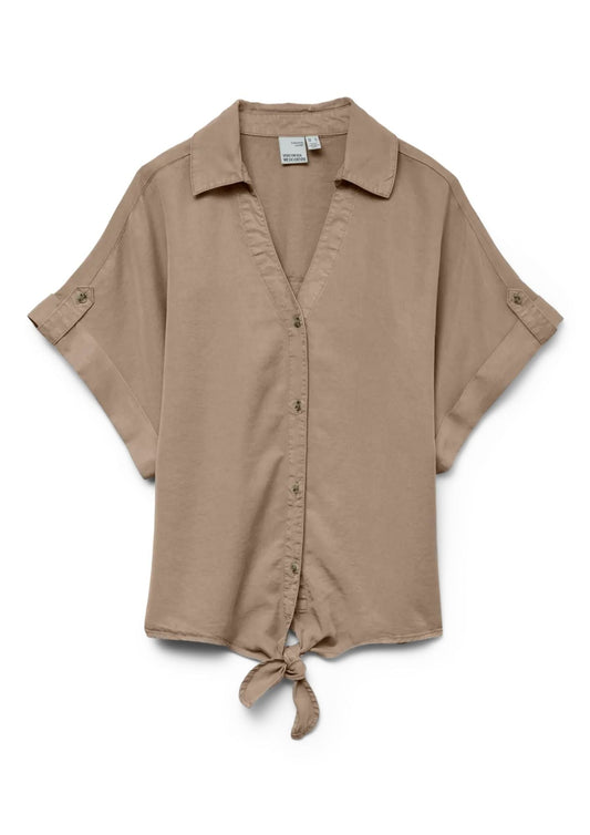Vero Moda - Camicia Donna Fleur Marrone Denim
