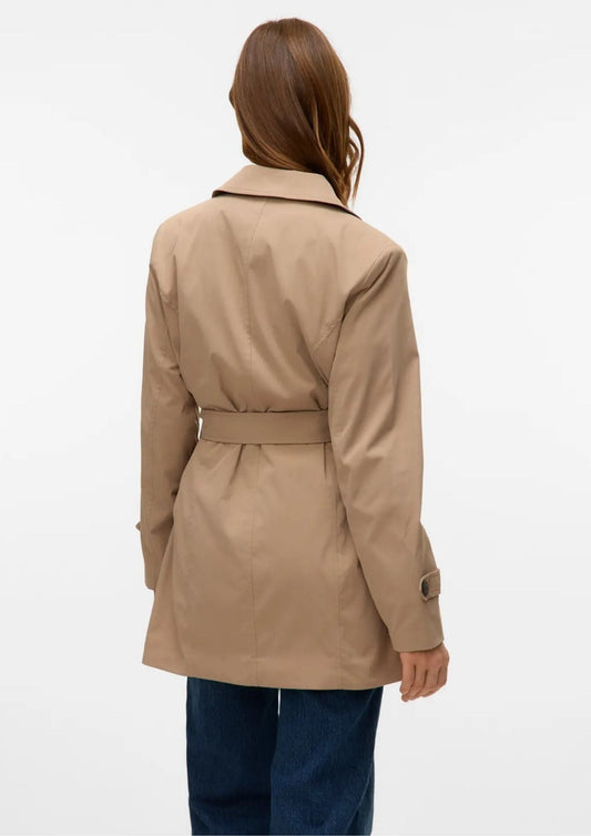 Vero Moda Women's Chelsea Brown Trench Coat