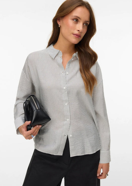Vero Moda Camicia Donna Kaja Bianca Righe Nere