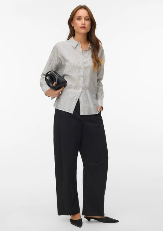 Vero Moda Women's Kaja White Black Stripe Shirt