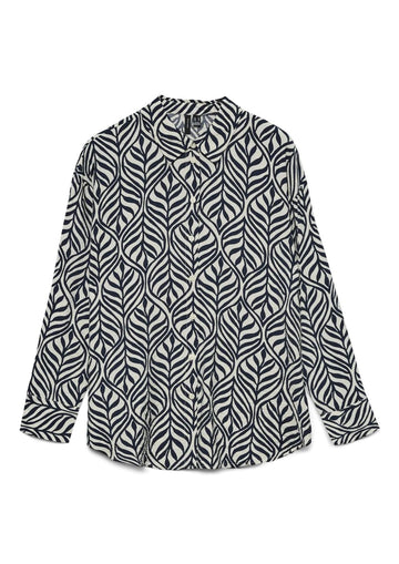 Vero Moda - Women's Josie Birch Grey and Blue Bonnie Print Shirt