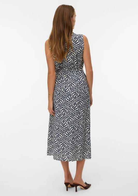 Vero Moda - Abito Donna Josie Grigio Betulla Stampa Blacke