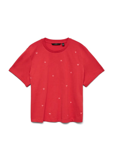 Vero Moda - Women's Sola Red Butterfly Print Sweater