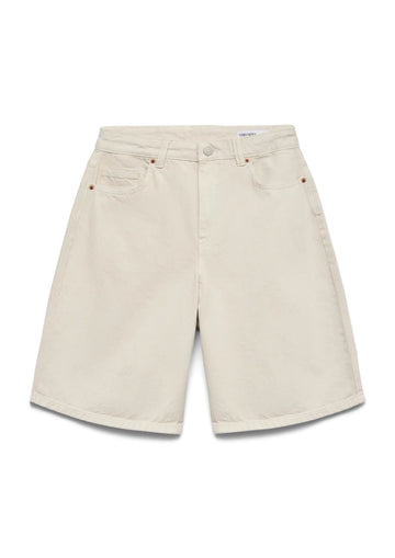 Vero Moda - Women's Ecru Denim Bermuda Shorts