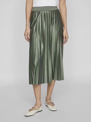 Vila - Women's Green Midi Skirt