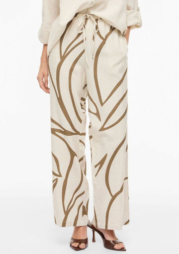 Vila - Women's Prisilla Trousers Ecru and Brown