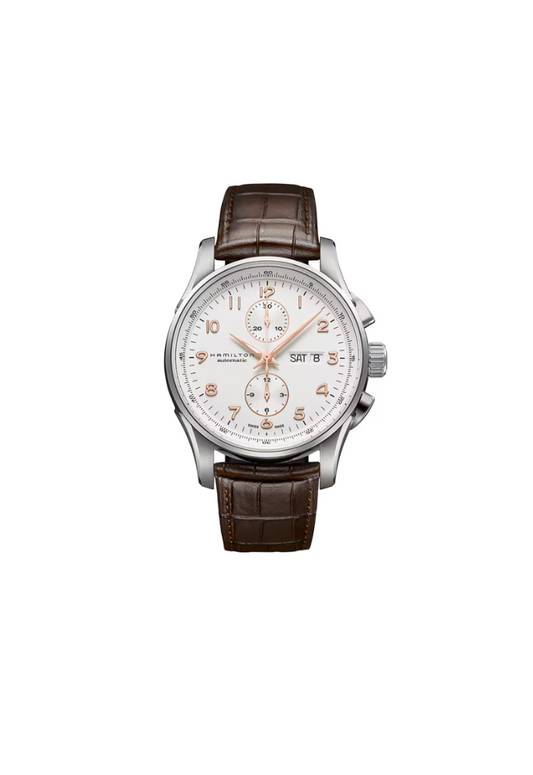 Hamilton Jazzmaster Chronograph Automatic Bianco cinturino in pelle
