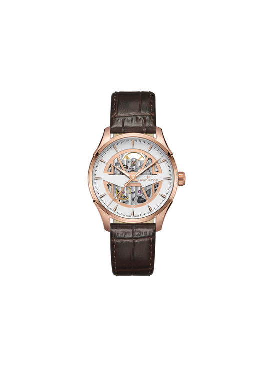 Hamilton Jazzmaster Open Heart Auto Bianco – cinturino in pelle