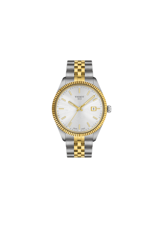 Tissot Ballade 40mm –  Bianco solei con cinturino in acciaio silver e oro | T156.410.22.031.00
