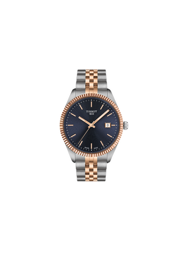 Tissot Ballade 40mm – Orologio da uomo con quadrante blu e cassa in acciaio PVD oro rosa | T156.410.22.041.00