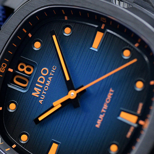 Mido orologio Multifort TV Big Date 39x40mm blu automatico acciaio finitura PVD nero M049.526.37.041.00