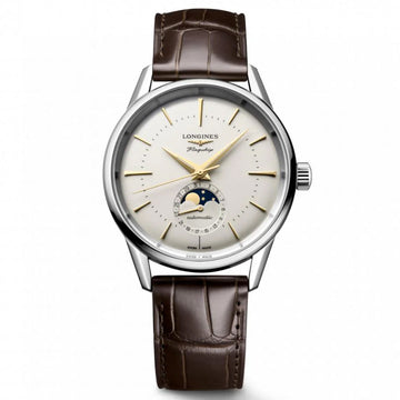 Longines Flagship Heritage Moonphase 38.5mm Silver Automatic Steel Watch L4.815.4.78.2
