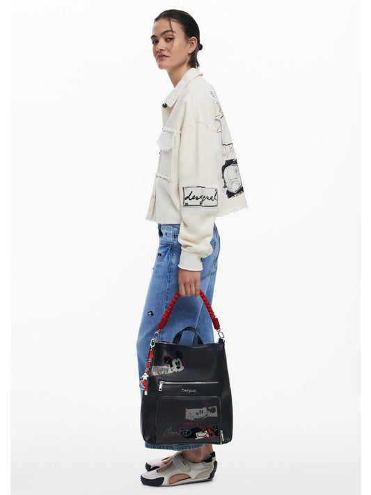 Desigual Zaino effetto pelle Mickey medio Donna Nero