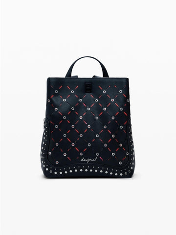 Zaino traforato con borchie piccolo Donna Nero