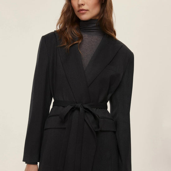 Emme Marella Blazer con cintura Val Donna Antracite - Santangelo