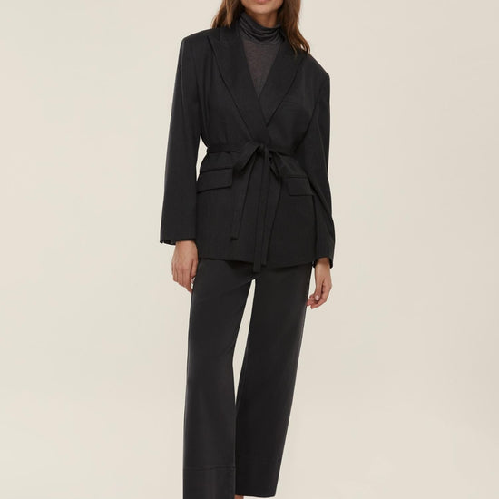 Emme Marella Blazer con cintura Val Donna Antracite - Santangelo