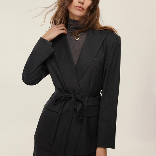 Emme Marella Blazer con cintura Val Donna Antracite - Santangelo