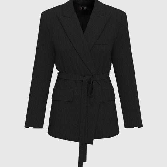 Emme Marella Blazer con cintura Val Donna Antracite - Santangelo