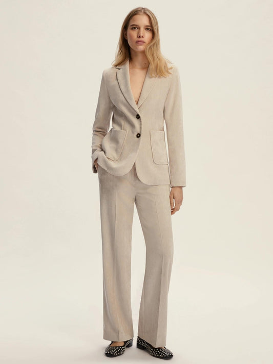 Blazer in velluto a coste Bino Donna Bianco Sporco