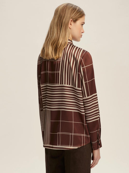 Emme Marella Camicia semi aderente in twill Biagio Donna Bordeaux