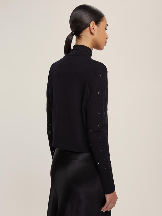 Emme Marella Cardigan corto in viscosa stretch Rena Donna Nero