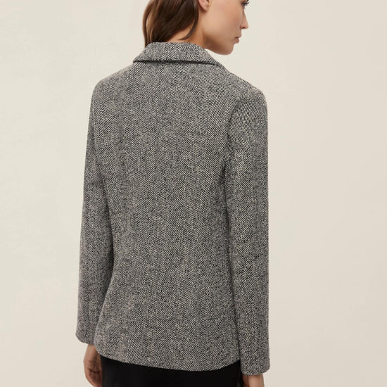 Emme Marella Giacca femminile in stuoia Dear Donna Nero bianco - Santangelo